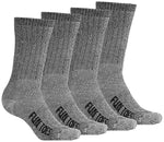 FUN TOES Men's 70% Midweight Merino Wool Crew Socks Arch Support Fully Cushioned  4 Pairs Pack