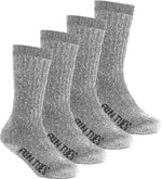 FUN TOES Men's 70% Midweight Merino Wool Crew Socks Arch Support Fully Cushioned  4 Pairs Pack