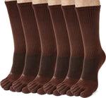 Men Crew Toe Socks Athletic Running Proper Toe Alignment Breathable Mesh 6 Pairs