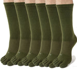 Men Crew Toe Socks Athletic Running Proper Toe Alignment Breathable Mesh 6 Pairs