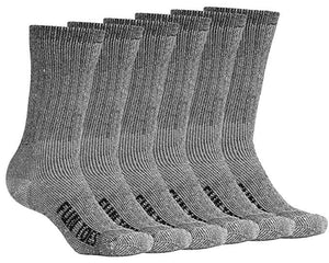 Men's Crew Merino Wool Socks 6 Pairs Winter Lightweight, Reinforced Size 8-12