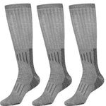 Boot Knee High Socks Merino Wool 80% Long Length 3 Pairs Shoe size 8-12