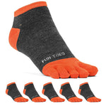 FUN TOES Men's Toe Socks Lightweight Breathable-Value 6 PAIRS Pack- Size 6-12