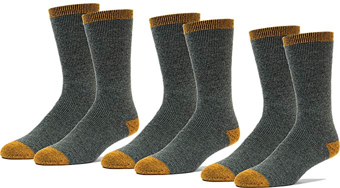 3 Pairs Children Mid Weight Patterned 70% Merino Wool Thermal Crew Socks Cushioned For Hiking Trailing and Everyday Use
