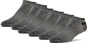 Men's Wool Low Cut Socks - 50 Percent Wool - Strong Arch Support - Cushioned Bottom - Ideal for Hiking and Summer Activities -6 Pairs-