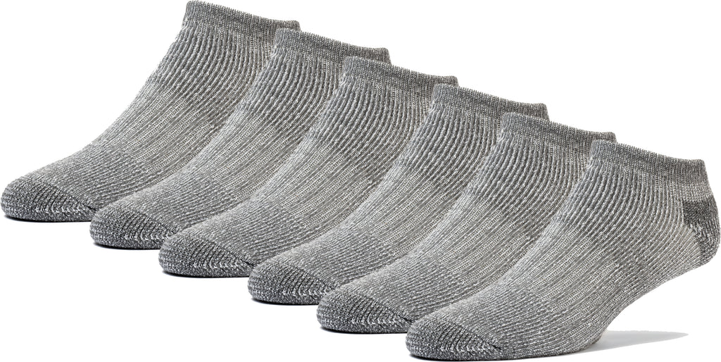 Men's Wool Low Cut Socks - 50 Percent Wool - Strong Arch Support - Cushioned Bottom - Ideal for Hiking and Summer Activities -6 Pairs-