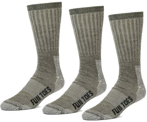 FUN TOES Women's 3 pairs Thermal Insulated 80% Merino Wool Socks -Hiking Trailing and Everyday Use Size 9-11 For Shoe Sizes 5-10