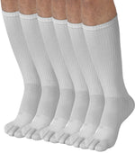 Men Crew Toe Socks Athletic Running Proper Toe Alignment Breathable Mesh 6 Pairs