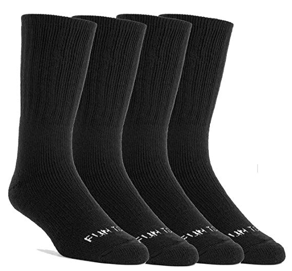 FUN TOES Women's Thermal Insulated Heavy Duty Premium Merino Wool Crew Socks 4 Pairs Pack Size 9-11 For Shoe Sizes 5-10