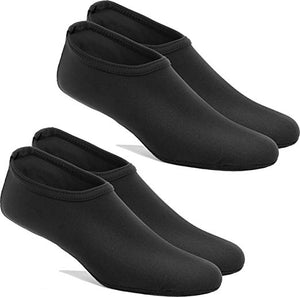 FUN TOES -2 Pairs Water Skin Shoes Aqua Socks for Water Sports Beach Pool Surf