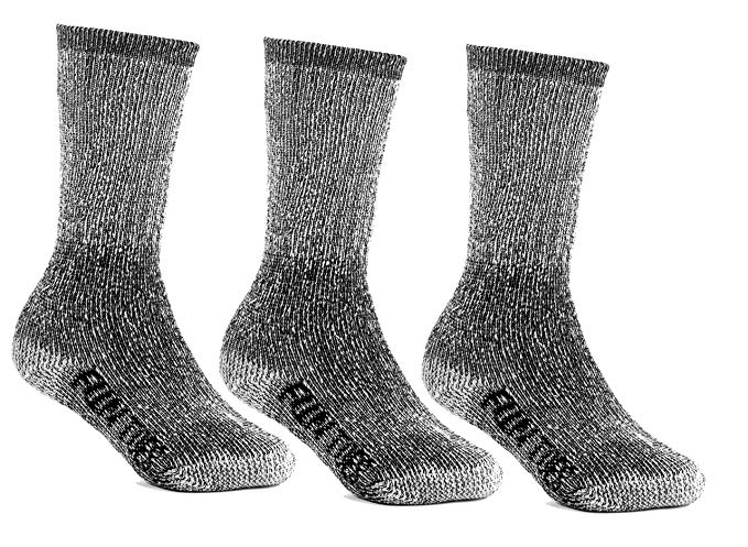 FUN TOES Children's Thermal Merino wool Socks 3 Pairs Mid Weight For Winter Ski Sport