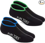 FUN TOES 2.5MM Neoprene Socks for Water Sports SNUG FIT for Women & Men - 2 Pairs of Snorkel Fin Socks for Scuba Diving, Snorkeling, Paddling, Boarding, Jetskiing & More
