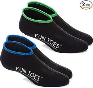 FUN TOES 2.5MM Neoprene Socks for Water Sports SNUG FIT for Women & Men - 2 Pairs of Snorkel Fin Socks for Scuba Diving, Snorkeling, Paddling, Boarding, Jetskiing & More