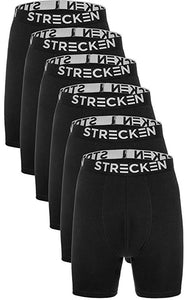 STRECKEN 6 Pack Men Ultra Soft Boxer Brief Breathable Cotton Underwear Value Pack