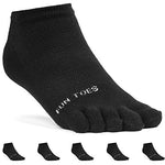 FUN TOES Women's Cotton Toe Socks-Breathable-6 PAIRS Pack-Size 9-11-Lightweight