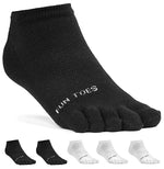 FUN TOES Women's Cotton Toe Socks-Breathable-6 PAIRS Pack-Size 9-11-Lightweight