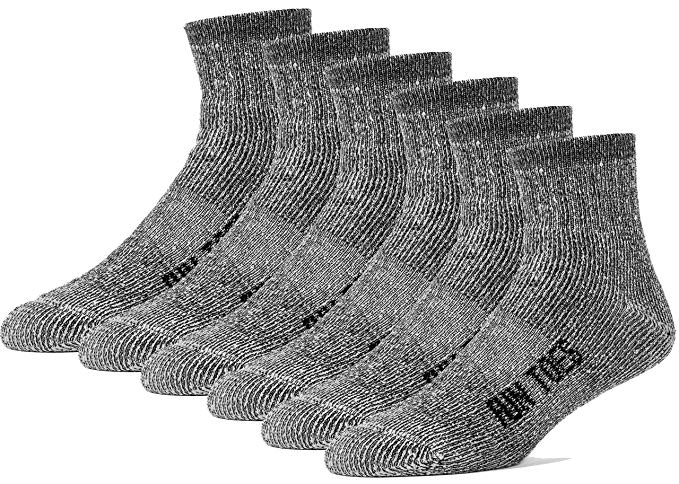 Women Merino Wool Ankle Socks Pack of 6 Arch Support and Cushioning Heel to Toe Reinforcement Ideal for Hiking Size 9-11 For Shoe Sizes 5-10