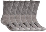 Men's Crew Merino Wool Socks 6 Pairs Winter Lightweight, Reinforced Size 8-12