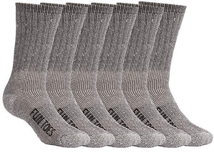 Men's Crew Merino Wool Socks 6 Pairs Winter Lightweight, Reinforced Size 8-12