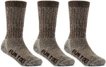 FUN TOES Children's 80% Thermal Merino Wool Socks 3 Pairs Mid Weight For Winter Ski Sport
