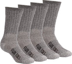 FUN TOES Kids 70% Midweight Merino Wool Crew Socks Arch Support Fully Cushioned  4 Pairs Pack