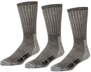 FUN TOES Women's 3 pairs Thermal Insulated 80% Merino Wool Socks -Hiking Trailing and Everyday Use Size 9-11 For Shoe Sizes 5-10