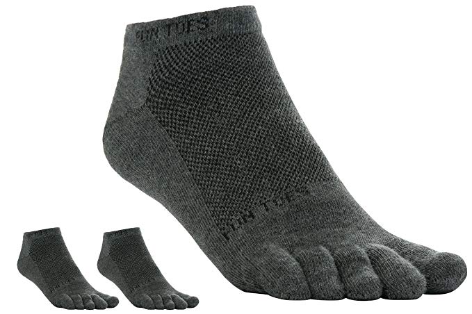 FUN TOES 3 Pairs Men's COTTON Toe Socks Breathable Mesh Top Size 10-13