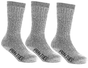 FUN TOES Children's Thermal Merino wool Socks 3 Pairs Mid Weight For Winter Ski Sport