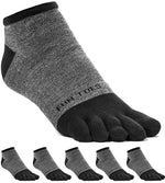 FUN TOES Men's Toe Socks Lightweight Breathable-Value 6 PAIRS Pack- Size 6-12