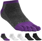 FUN TOES Women's Cotton Toe Socks-Breathable-6 PAIRS Pack-Size 9-11-Lightweight
