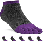 FUN TOES Women's Cotton Toe Socks-Breathable-6 PAIRS Pack-Size 9-11-Lightweight